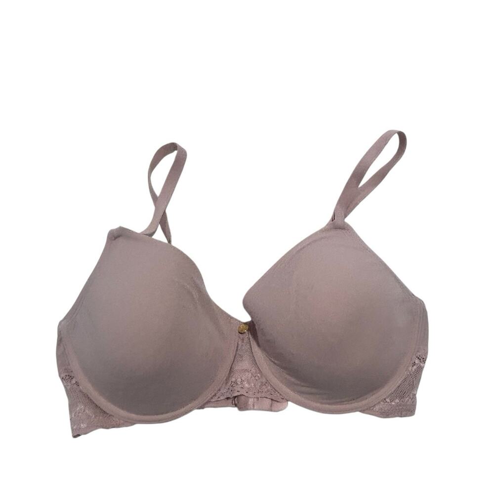 Natori Bliss Perfection Contour Bra Lace Trim Underwire T-Shirt Bra Size 36D